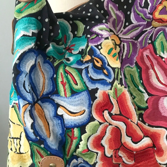 Jasper and Jeera Boho Embroidered Large Shoulder Purse Bag Tote - Picture 3 of 7